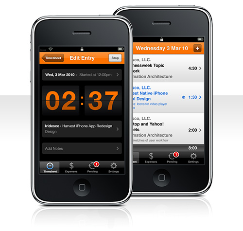Harvest Time Tracking Expense Tracking iPhone App